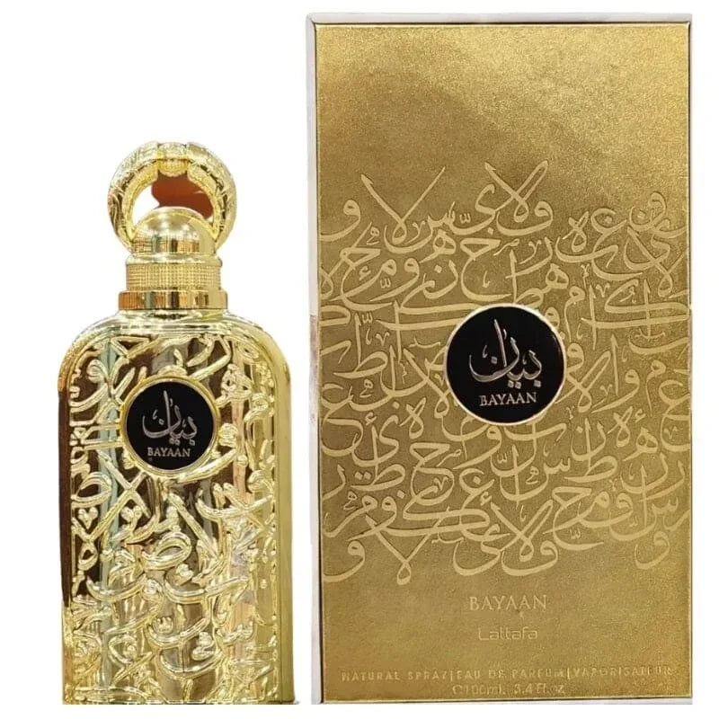 Lattafa Bayaan EDP 100ml em fundo claro