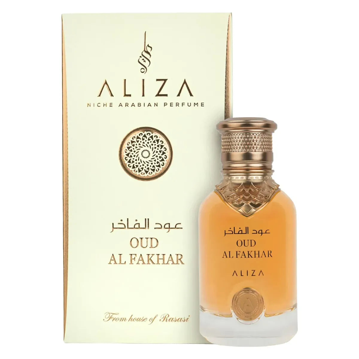 Rasasi OUD Al Fakhar Rasasi EDP 100ml em fundo claro