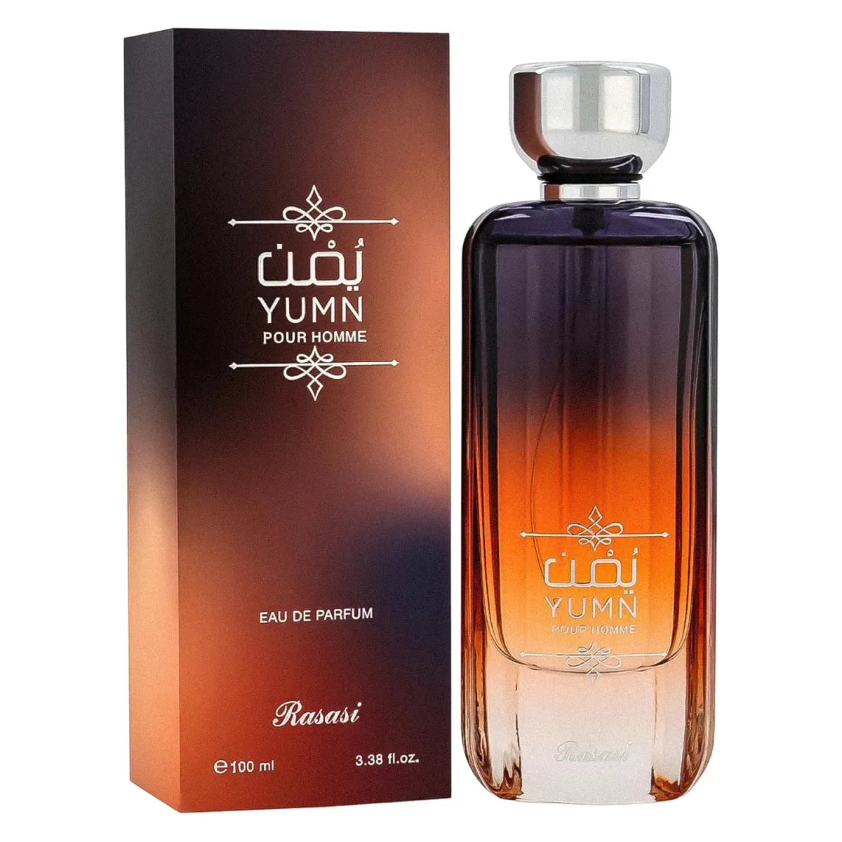 Rasasi Yumn pour Homme EDP 100ml em fundo claro