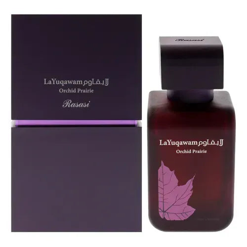 Rasasi La Yuqawam Orchid Prairie Rasasi EDP 5ml em fundo claro