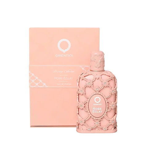 Orientica Luxury Rose Eclat EDP 80ml em fundo claro