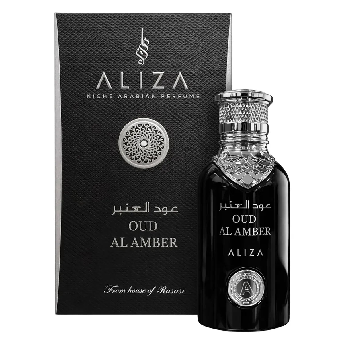 Rasasi Aliza OUD Al Amber Rasasi EDP 100ml em fundo claro