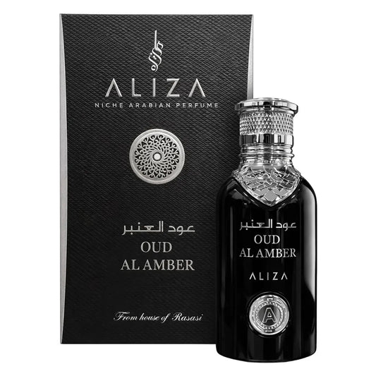 Rasasi Aliza OUD Al Amber Rasasi EDP 100ml em fundo claro