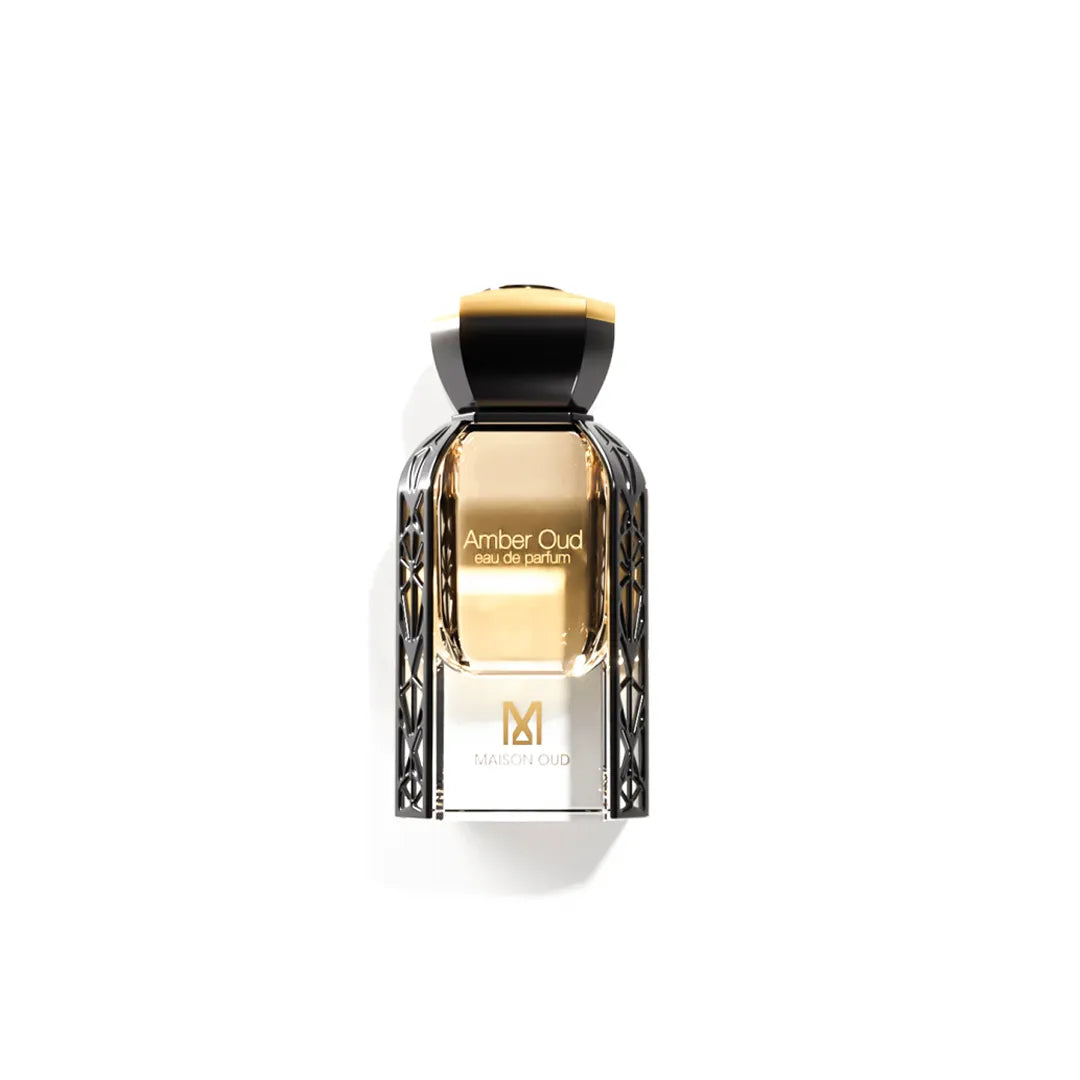 Afnan Maison OUD Amber EDP 75ml em fundo claro